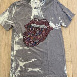 Rhinestone Lips Graphic Tee - one of a kind design bought at a boutique
